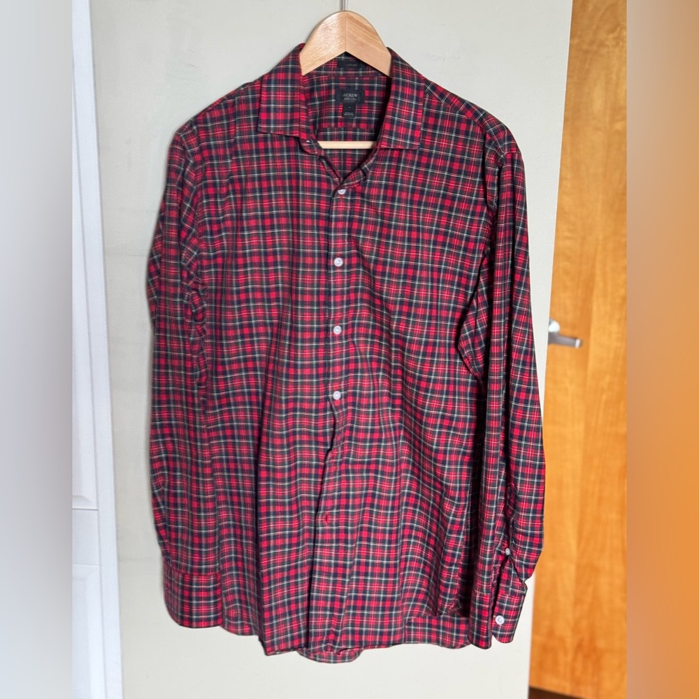 J. Crew Red Plaid Ludlow Dress Shirt